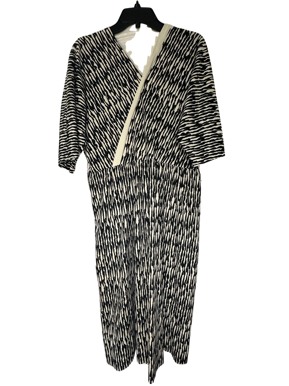 Vera Maxwell Vintage Wrap Dress Neiman Marcus Abstract Print Dolman Sleeve 12-14